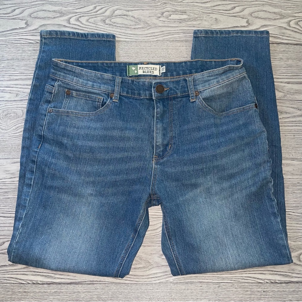 Recycled Blue Denim Jeans 36/30